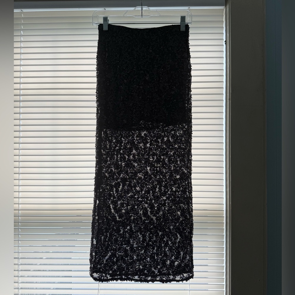 Elegant Black Sequin Skirt
